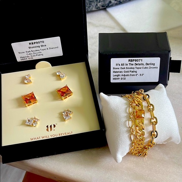 BP Smokey Topaz Gold Jewelry Set - Picture 1 of 3